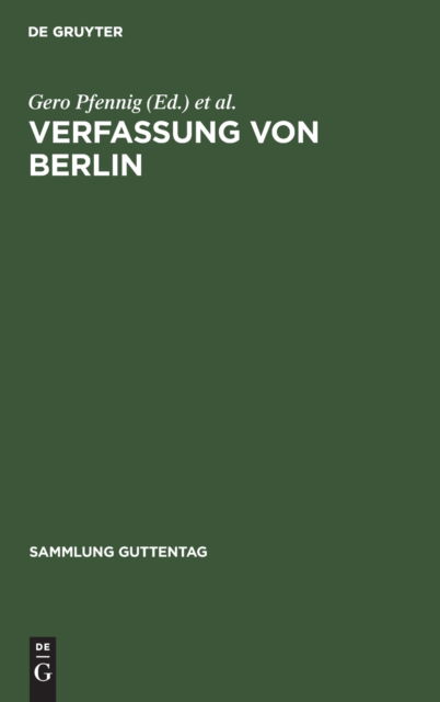 Cover for Verfassung von Berlin (Bok) [2., neubearbeitete Aufl. edition] (1987)