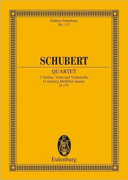 Cover for Franz Schubert · String Quartet G Minor Op Posth D 173 (Paperback Book) (1985)