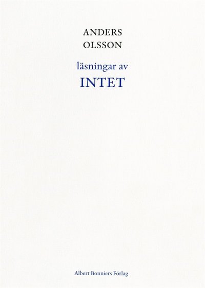 Cover for Anders Olsson · Läsningar av Intet (ePUB) (2017)