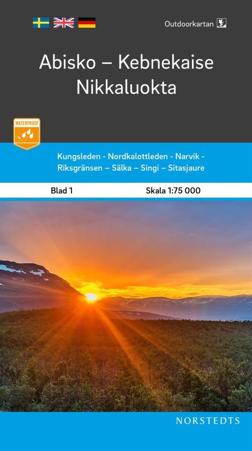 Outdoorkartan: Abisko-Kebnekaise-Nikkaluokta  1:75.000 - Norstedts - Books - Norstedts - 9789113104980 - February 12, 2020