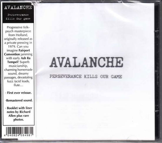 Avalanche · Perseverance Kills Our Game (CD) (2015)