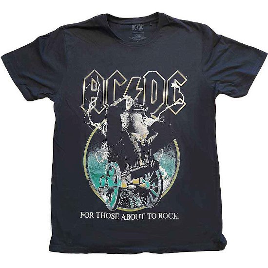 AC/DC Unisex T-Shirt: For Those About To Rock Yellow Outlines - AC/DC - Produtos -  - 5056561024981 - 