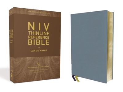 Cover for Zondervan · NIV, Thinline Reference Bible, Large Print, Genuine Leather, Buffalo, Blue, Red Letter Edition, Comfort Print (Book) (2020)