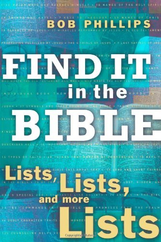 Cover for Bob Phillips · Find It in the Bible: Lists, Lists, and Lists (Paperback Bog) (2004)