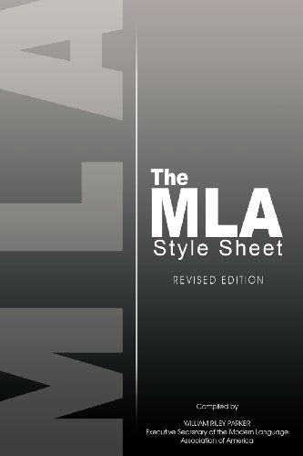 Cover for Modern Language Association · The Mla Style Sheet: Revised Edition (Paperback Book) (2011)