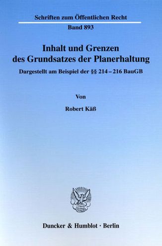 Cover for Käß · Inhalt und Grenzen des Grundsatzes (Book)