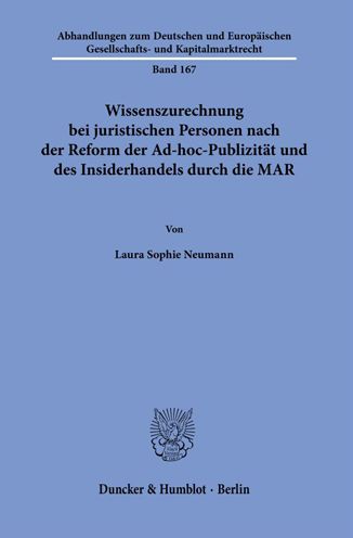 Cover for Neumann · Wissenszurechnung bei juristisc (Bok) (2020)