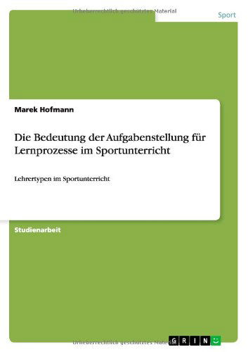 Cover for Hofmann · Die Bedeutung der Aufgabenstell (Book) [German edition] (2011)