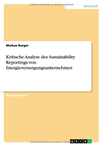 Cover for Burger · Kritische Analyse des Sustainabi (Book) [German edition] (2013)