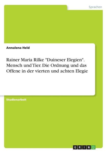 Cover for Held · Rainer Maria Rilke &quot;Duineser Elegi (Book)