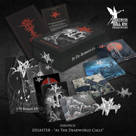 Cover for Desaster · As the Deadworld Calls (4 Cd/dvd Box Set W/ Book, Patch, Metal Pin, Flag &amp; Posters) (CD) (2023)