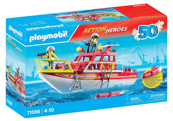 Cover for Playmobil · 50yr Fire Rescue Boat (71598) (Toys)