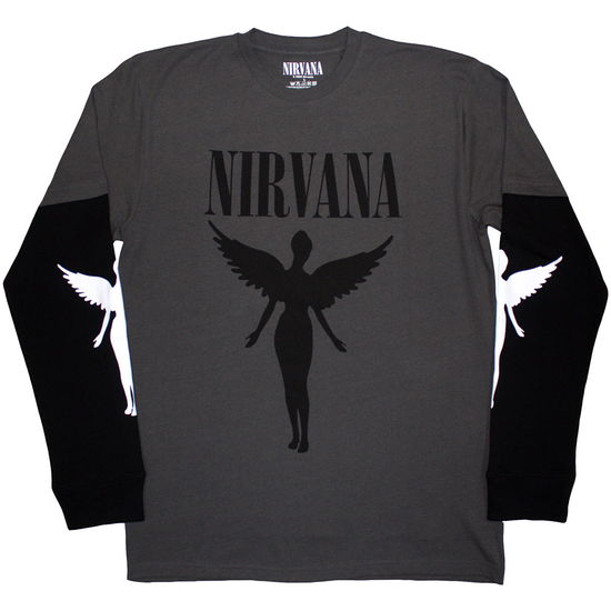Cover for Nirvana · Nirvana Unisex Layered Long Sleeve T-Shirt: In Utero Mono (Charcoal Grey &amp; Black) (Sleeve Print) (Trøje / bluse) [size S] (2025)