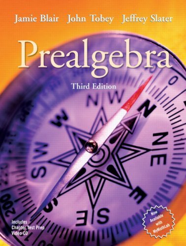 Cover for Tobey, John, Jr. · Prealgebra (Paperback Book) (2005)