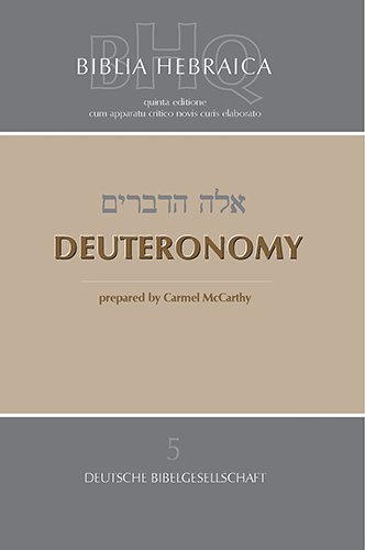 Cover for German Bible Society · Biblia Hebraica Quinta Deuteronomy (Taschenbuch) [Bilingual edition] (2007)