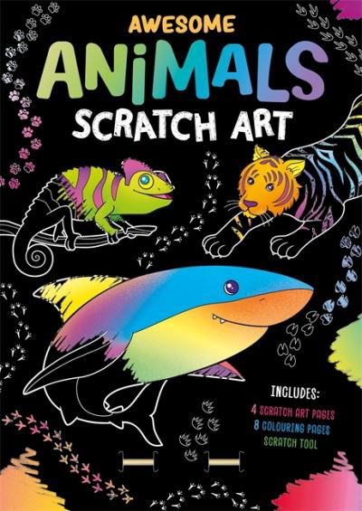 Awesome Animals Scratch Art - With rainbow scratch art and colouring pages! - Igloo Books - Bøger - Bonnier Books Ltd - 9781837956982 - 29. februar 2024