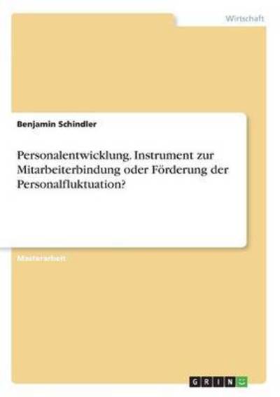 Cover for Schindler · Personalentwicklung. Instrume (Book) (2016)