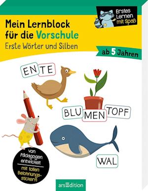 Cover for Hannah Lang · Mein Lernblock für die Vorschule - Erste Wörter und Silben (Paperback Book) (2022)