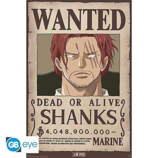 ONE PIECE - Poster Maxi 91.5x61 - Wanted Shanks - One Piece - Mercancía -  - 3665361125983 - 