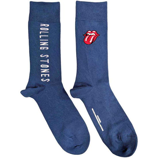 Cover for The Rolling Stones · The Rolling Stones Unisex Ankle Socks: Vertical Tongue (Tie-Dye Effect Blue) (UK Size 7 - 11) (CLOTHES) [size M] [Blue - Unisex edition] (2021)