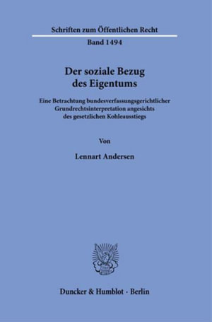 Cover for Lennart Andersen · Der soziale Bezug des Eigentums. (Taschenbuch) (2023)