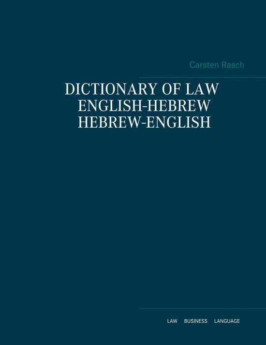 Cover for Rasch · Dictionary of law English - Hebre (Book)