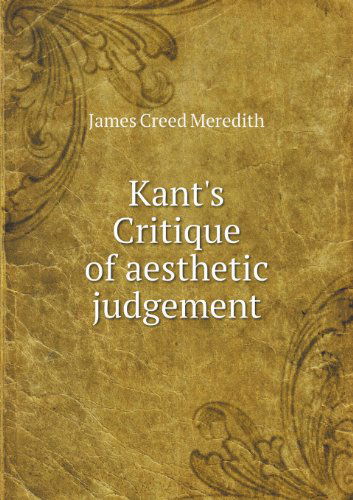 Cover for James Creed Meredith · Kant's Critique of Aesthetic Judgement (Paperback Book) (2013)