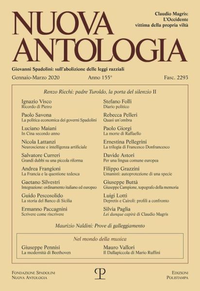 Cover for Edizioni Polistampa · Nuova Antologia - A. CLV, N. 2293, Gennaio-Marzo 2020 (Paperback Book) (2020)