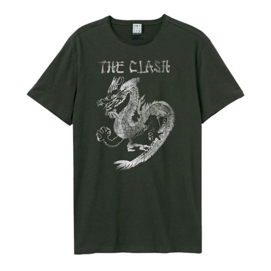 Cover for The Clash · Clash - New Dragon Amplified Large Vintage Charcoal T Shirt (T-shirt)