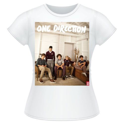 One Direction Ladies T-Shirt: Band Lounge Colour (Skinny Fit) - One Direction - Merchandise - Global - Apparel - 5055295350984 - 