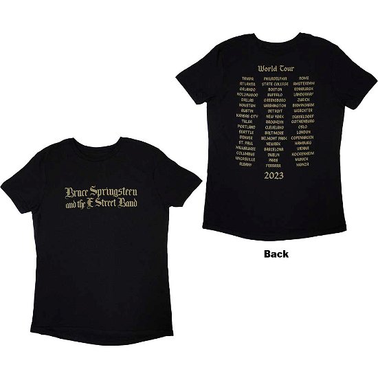 Bruce Springsteen Ladies T-Shirt: Tour '23 Religious (Back Print & Ex-Tour) - Bruce Springsteen - Merchandise -  - 5056737231984 - 