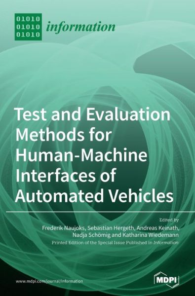Cover for Frederik Naujoks Naujoks · Test and Evaluation Methods for Human-Machine Interfaces of Automated Vehicles (Hardcover Book) (2020)