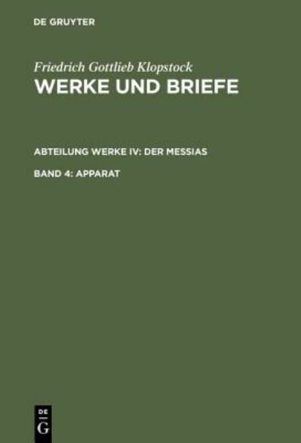 Cover for Klopstock · Werke.Abt.Werk.4 Mess. (Book) [German edition] (1984)