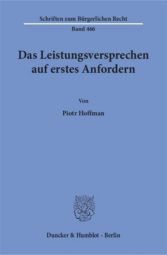 Cover for Hoffman · Das Leistungsversprechen auf er (Bog) (2017)