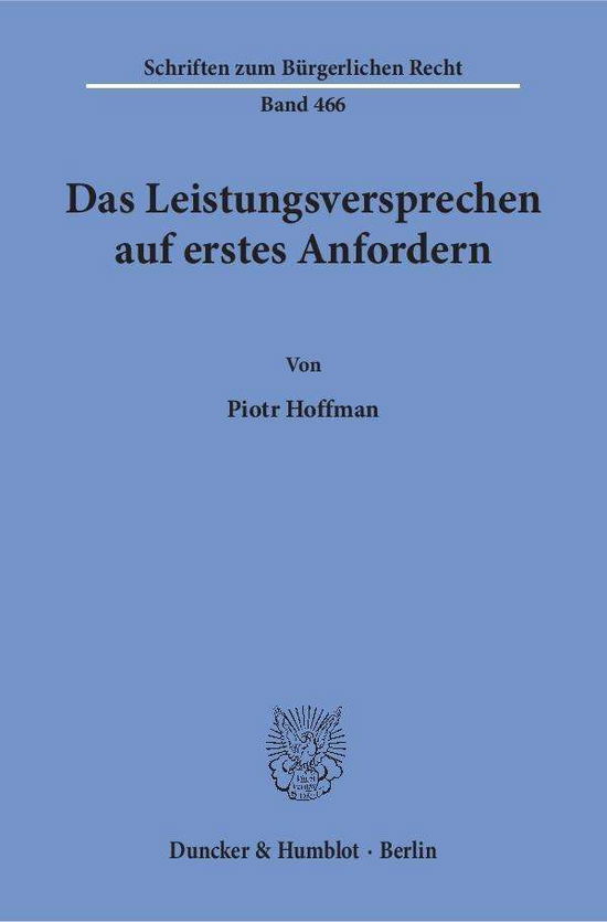 Cover for Hoffman · Das Leistungsversprechen auf er (Bog) (2017)