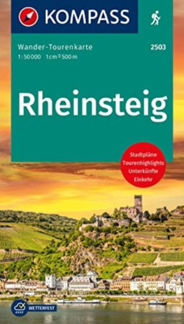 Cover for KOMPASS Wander-Tourenkarte Rheinsteig 1:50.000 (Book) (2023)