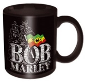 Distressed Logo Black Mug - Bob =coffee Mug= Marley - Fanituote - ROFF - 5055295366985 - maanantai 23. kesäkuuta 2014