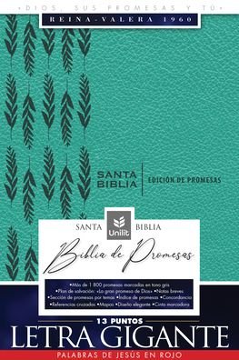 Cover for Unilit · Santa Biblia de Promesas Reina Valera 1960 Letra Gigante 13 Puntos Turquesa Zipper (Paperback Book) (2022)