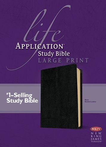 Cover for Tyndale House Publishers · NKJV Life Application Study Bible Large Print, Black (Leather Book) [Large type / large print edition] [Black Bonded] (2013)