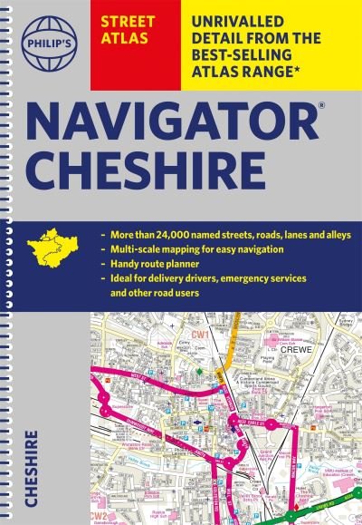 Cover for Philip's Maps · Philip's Street Atlas Navigator Cheshire - Philip's Street Atlas (Spiral Book) (2022)