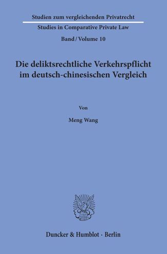 Cover for Wang · Die deliktsrechtliche Verkehrspfli (Book) (2020)