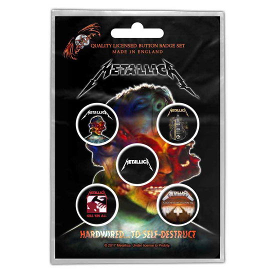 Metallica Button Badge Pack: Hardwired to self-destruct - Metallica - Fanituote - PHM - 5055339779986 - maanantai 28. lokakuuta 2019