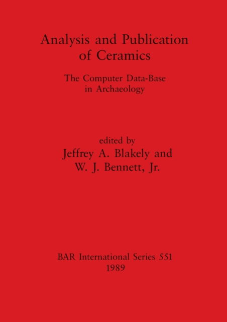 Cover for Analysis and publication of ceramics (N/A) (1989)