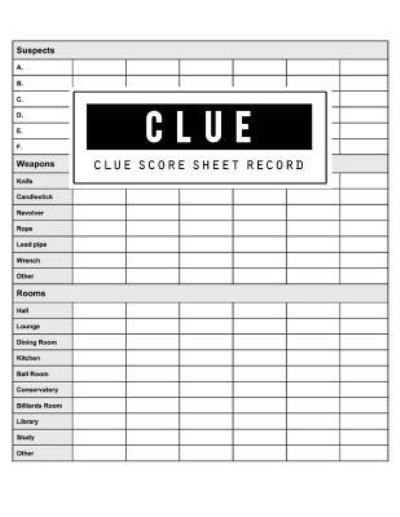 Cover for Bg Publishing · Clue Score Record (Taschenbuch) (2018)