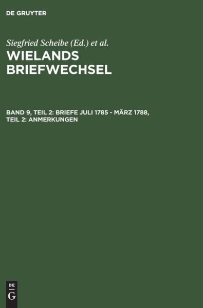 Wielands Briefwechsel V 9.2 - Berlin-Akademie - Books - Wiley-VCH Verlag GmbH - 9783050029986 - December 1, 1997