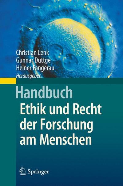 Cover for Lenk  Christian · Handbuch Ethik Und Recht Der Forschung Am Menschen (Hardcover bog) [2014 edition] (2014)