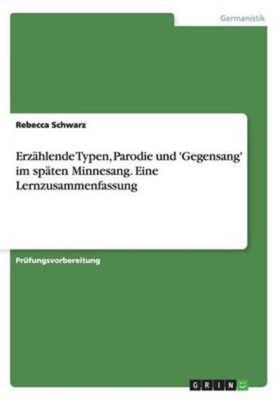 Cover for Schwarz · Erzählende Typen, Parodie und ' (Book) (2015)