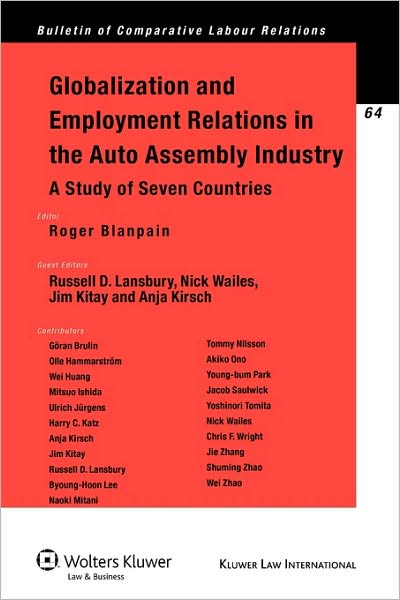 Cover for Roger Blanpain · Globalization and Employment Relations in the Auto Assembly Industry: A Study of Seven Countries (Paperback Book) (2008)