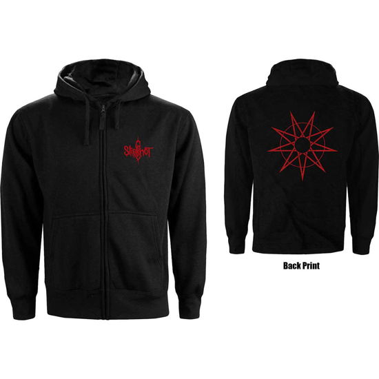 Slipknot Ladies Zipped Hoodie: 9 Point Star (Back Print) - Slipknot - Merchandise -  - 5056368605987 - 