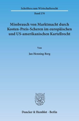Cover for Berg · Missbrauch von Marktmacht durch Ko (Book) (2015)